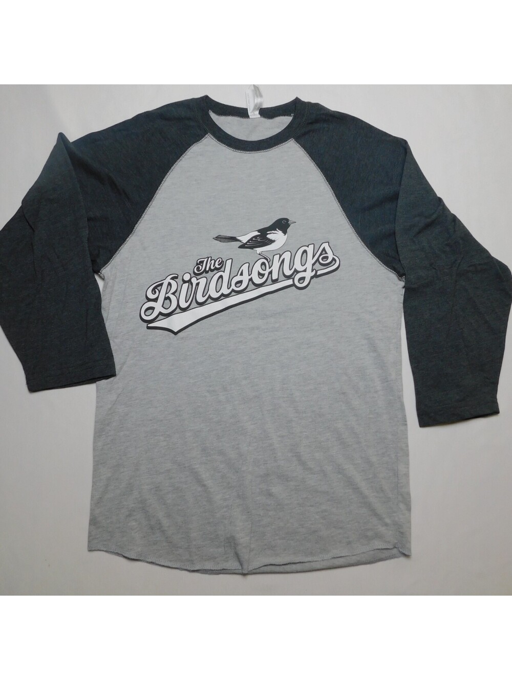 The Birdsongs Band Shirt Womens Small S Gray Raglan 3/4 Sleeve Baseball Tee LAT